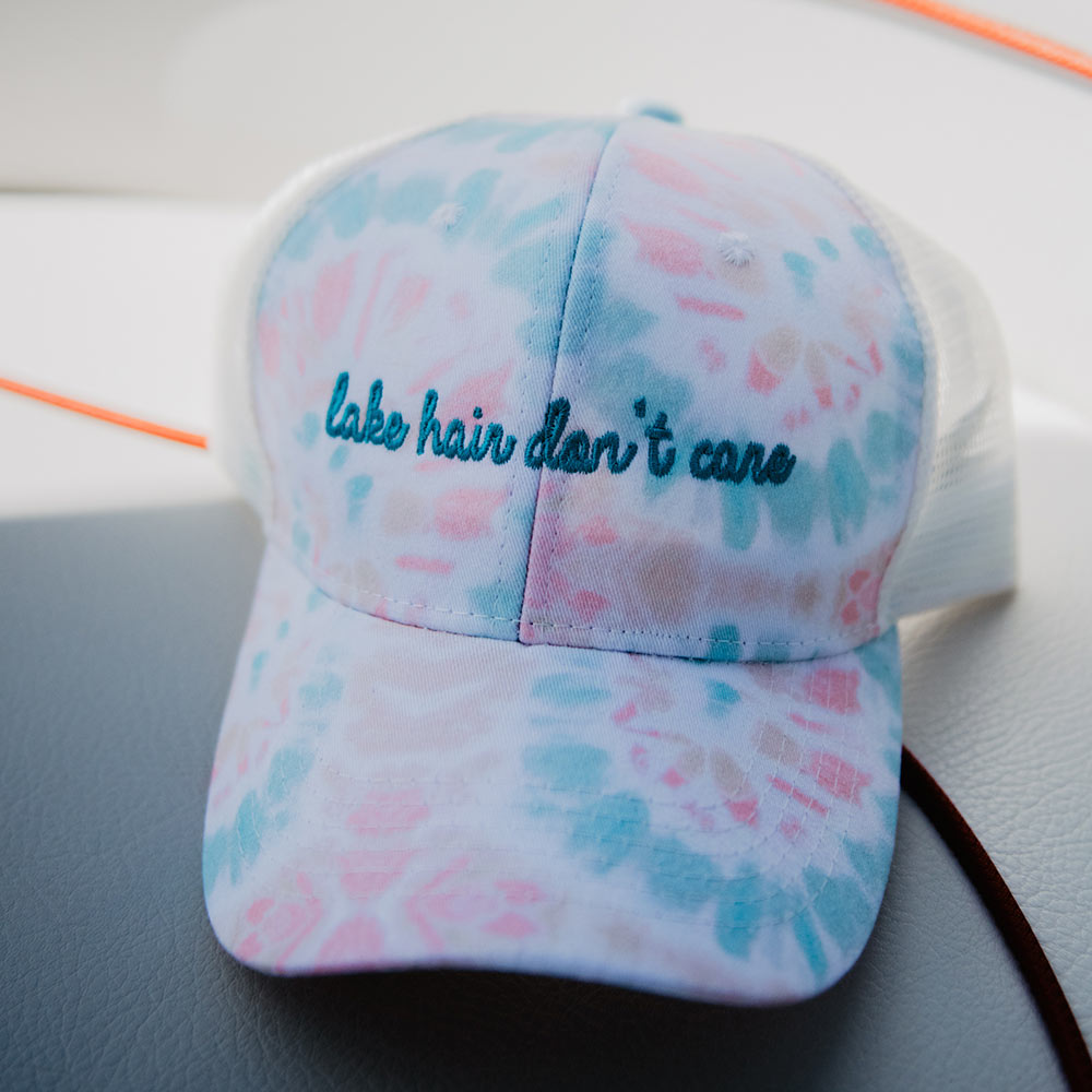 Lake Hair Don't Care TIE DYE Trucker Hat